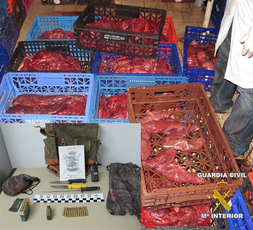 Detenido en Badajoz con 200 kilos de carne de ciervo